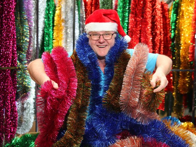 Ciaran O'Sullivan at his Glook tinsel factory.  Picture: Peter Ristevski