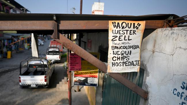 A sign with information for migrants is pictured in Ciudad Hidalgo, Chiapas state, Mexico on January 11, 2025. Picture: Alfredo Estrella/AFP