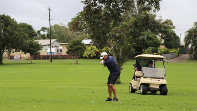 Jake Cockle plays a shot on day three of the 2020 Innisfail Golf Club Championships. Picture: JOSHUA DAVIES