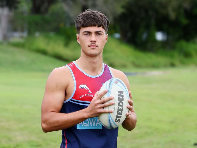 BRISBANE, AUSTRALIA - MAY 30, 2024: Langer Trophy player Khan Turnbull at the Redcliffe State High School. Picture: Tertius Pickard