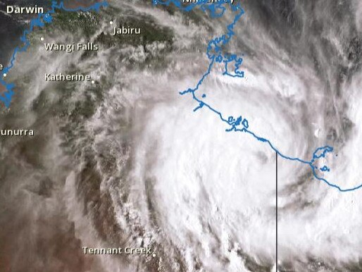 Ex-tropical Cyclone Esther has weakened into a ‘vigorous topical low’ which is expected to drench the Top End as it moves west over land. Picture: Bureau of Meteorology