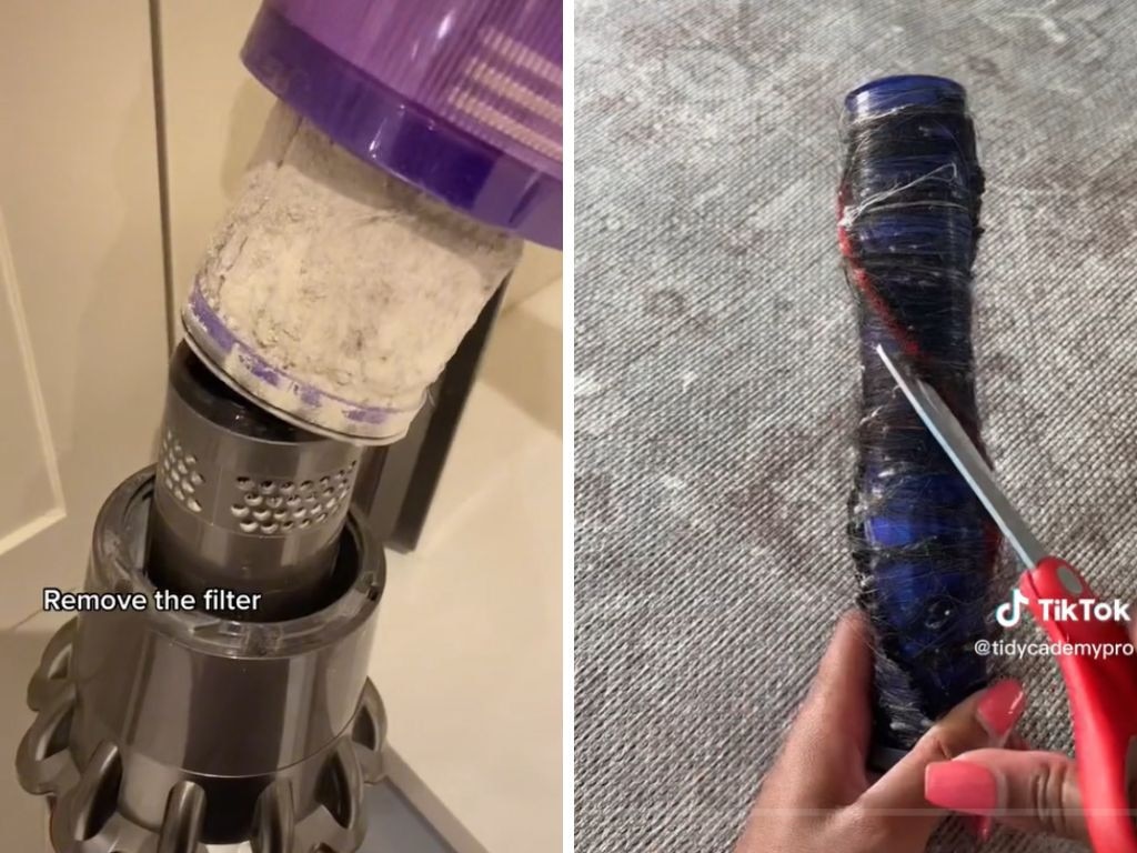 Taking good care of your vacuum is 'essential' for getting the most out of your vacuum, for longer. Picture: TikTok / @cleanwithakl and @tidycademypro