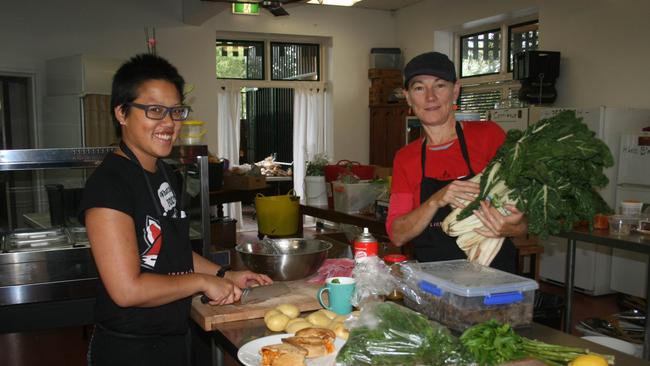 Liberation Larder co-ordinator Rhonda Khong with volunteer Vikki Fraser back in 2011.