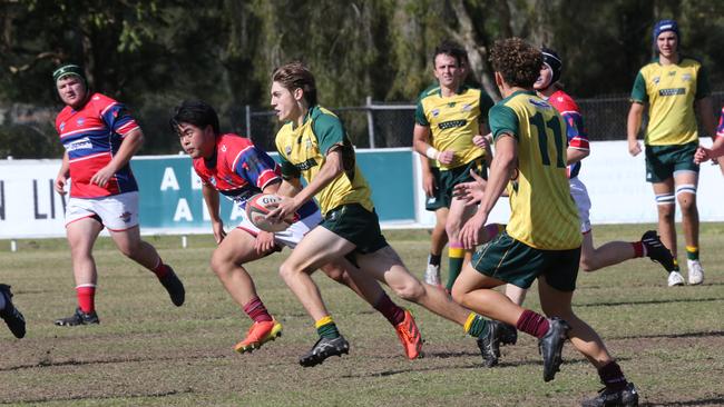 Action galleries of the junior rugby union grand finals, match played at Surfers Paradise Home Ground. Surfers Paradise Dolphins Vs Bond Uni under 18s division. Picture Mike BatterhamAction galleries of the junior rugby union grand finals, match played at Surfers Paradise Home Ground. Surfers Paradise Dolphins Vs Bond pirates under 18s division. Picture Mike Batterham