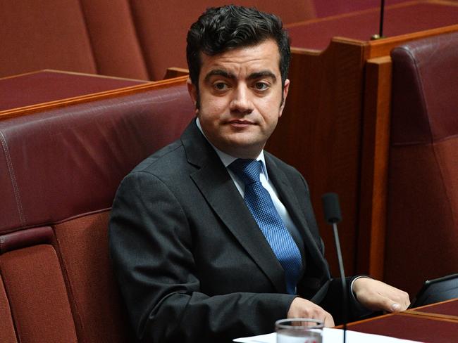 Labor Senator Sam Dastyari during Question Time in the Senate chamber. Picture: Mick Tsikas