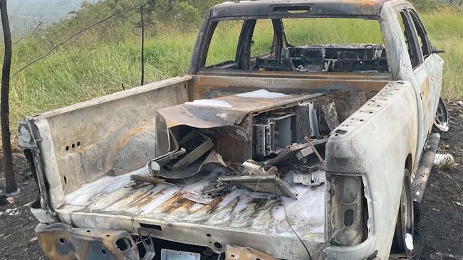 The ute was found destroyed. Picture: Queensland Police