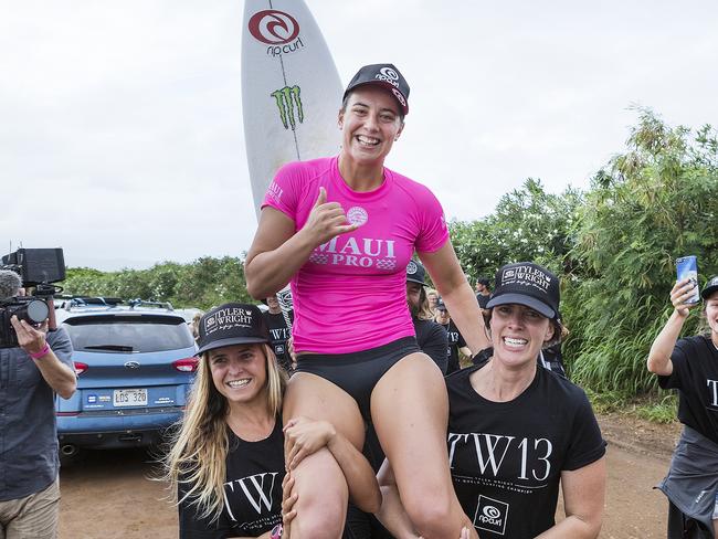 Wright won her second title by progressing to the quarterfinals of the Maui Pro. Pic: WSL/Cestari