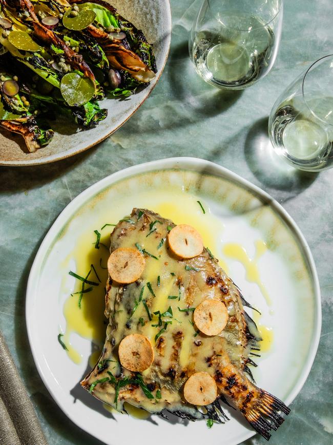 John Dory and BBQ Cos lettuce by Lennox Hastie. Photo: Nikki To