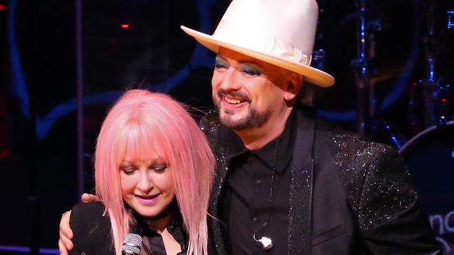 Cyndi Lauper and Boy George performed in Sydney. Picture: Richard Dobson