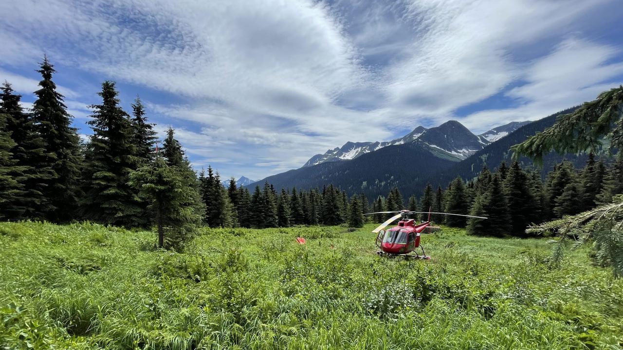 Old Beach man Carter Hansen, 25, a helicopter pilot, is flying missions in British Columbia, Canada, amid an unprecedented wildfire season. Picture: Supplied