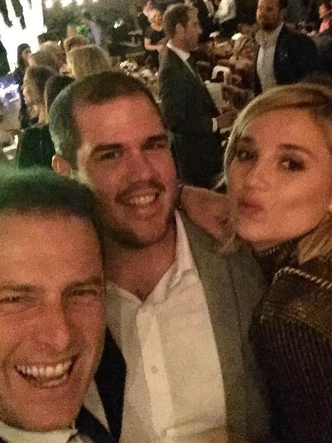 Jasmine Yarbrough and Karl Stefanovic with groom David Ingram. Picture: Instagram @jasyarby