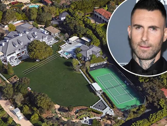 Adam Levine buys Rob Lowe's mansion. Picture: Google Earth/Getty