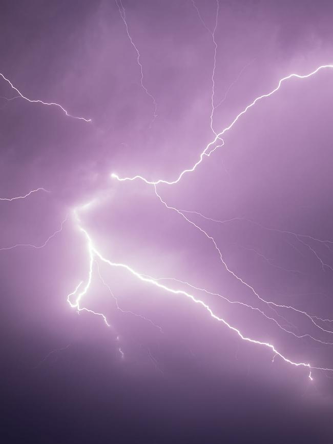 Photographer Phil Johnson captured these images of lightning over Burnside on the Sunshine Coast.