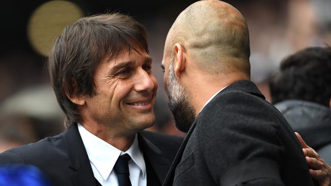 Antonio Conte and Manchester City manager Pep Guardiola.