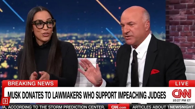 Legal analyst Angela Rye told Kevin O’Leary that he invaded her “personal space” as they sparred on CNN. Picture: CNN