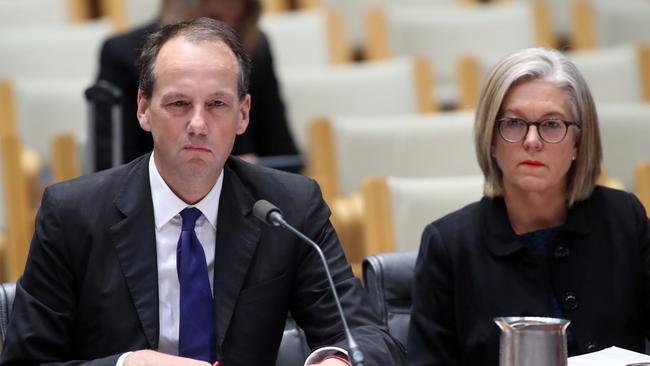 Chair of ASIC James Shipton and Deputy Chair Karen Chester. Picture: Gary Ramage