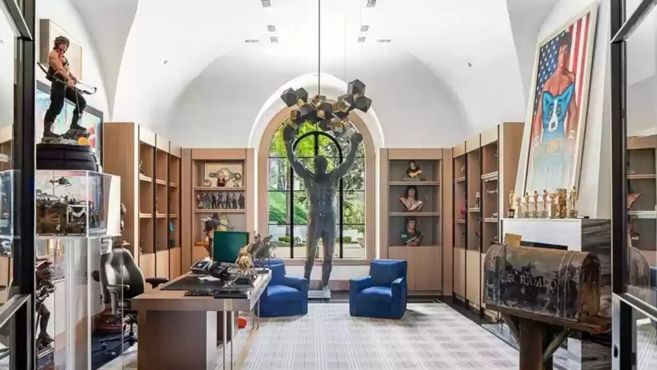 The home was filled with Stallone’s movie memorabilia. Picture: Realtor