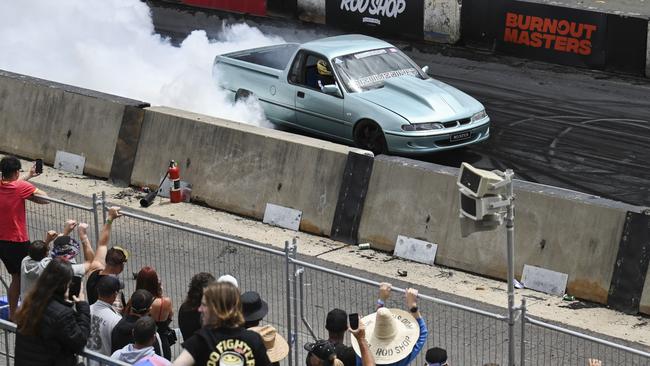 One of the burnout competitions on full display.