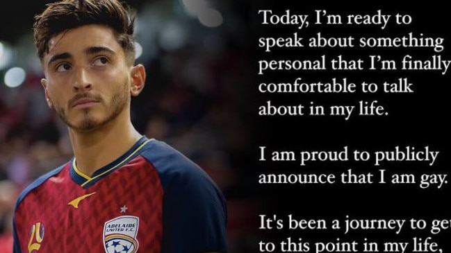 Adelaide United's Josh Cavallo comes out in an emotional social media post
