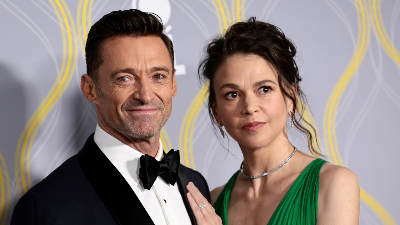 Hugh Jackman and Sutton Foster. Picture: Dimitrios Kambouris/Getty Images for Tony Awards Productions