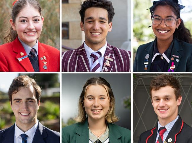 Six of South Australias school captains for 2025. Pictures: Supplied