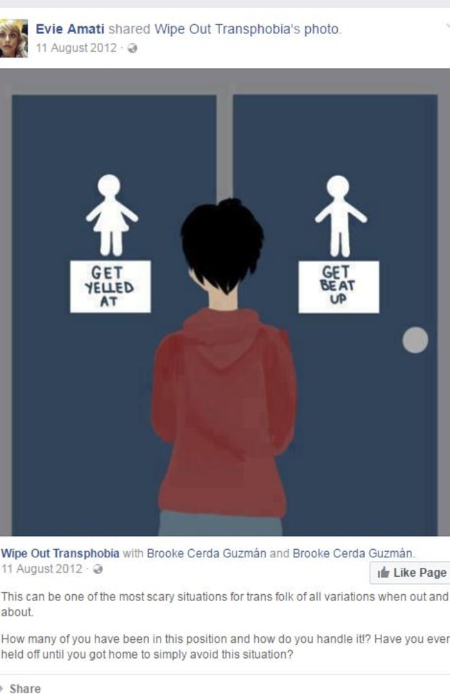 Amati posted on Facebook about violence against transgender people years before her axe attack.