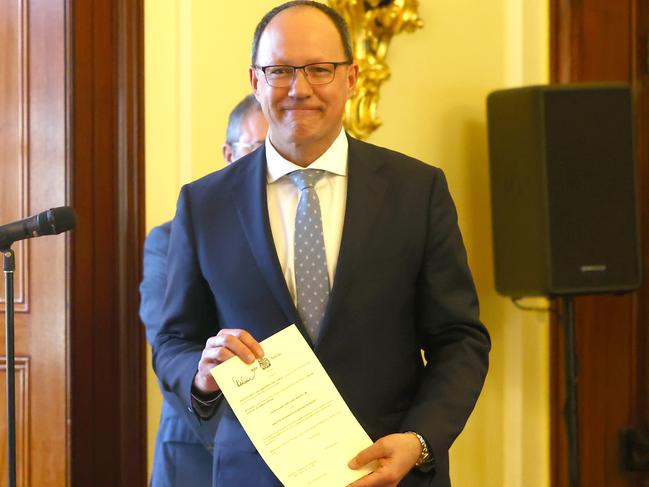 ADELAIDE, AUSTRALIA - NewsWire Photos July 29: Corey Wingard who swears in as South AustraliaÃs New Infrastructure And Transport Minister at Government house. Picture: NCA NewsWire / Kelly Barnes