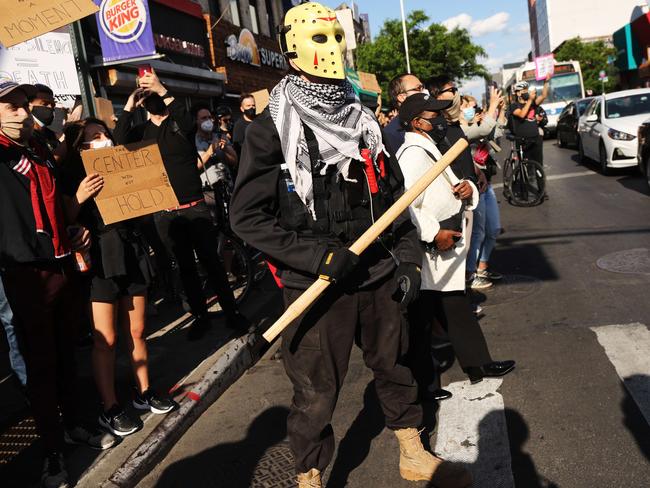 Demonstrations continue against the death of George Floyd in the Brooklyn borough of New York City. Picture: AFP