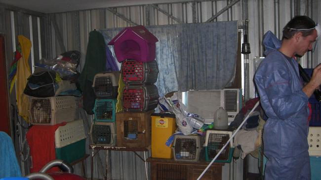 Megan Hajridin and Frederick Dart's property during an RSPCA raid in 2008.