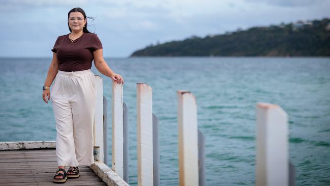 Katie Elson of Melbourne was 26 when her GP told her a breast lump couldn’t be cancer due to her age – but scans showed it was stage three, and now it has spread to her pelvis. Picture: Nadir Kinani