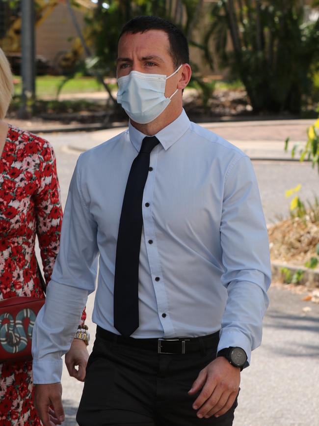 Zach Rolfe arriving at the NT Supreme Court. Picture: Glenn Campbell