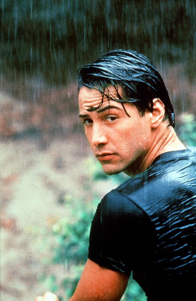 Keanu Reeves in a scene from 1991 film Point Break.