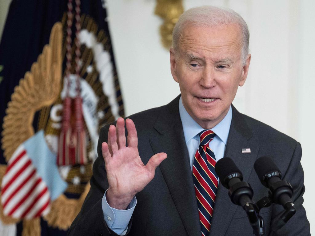 US President Joe Biden speaks during the Women’s Business Summit in the East Room of the White House. Picture: AFP