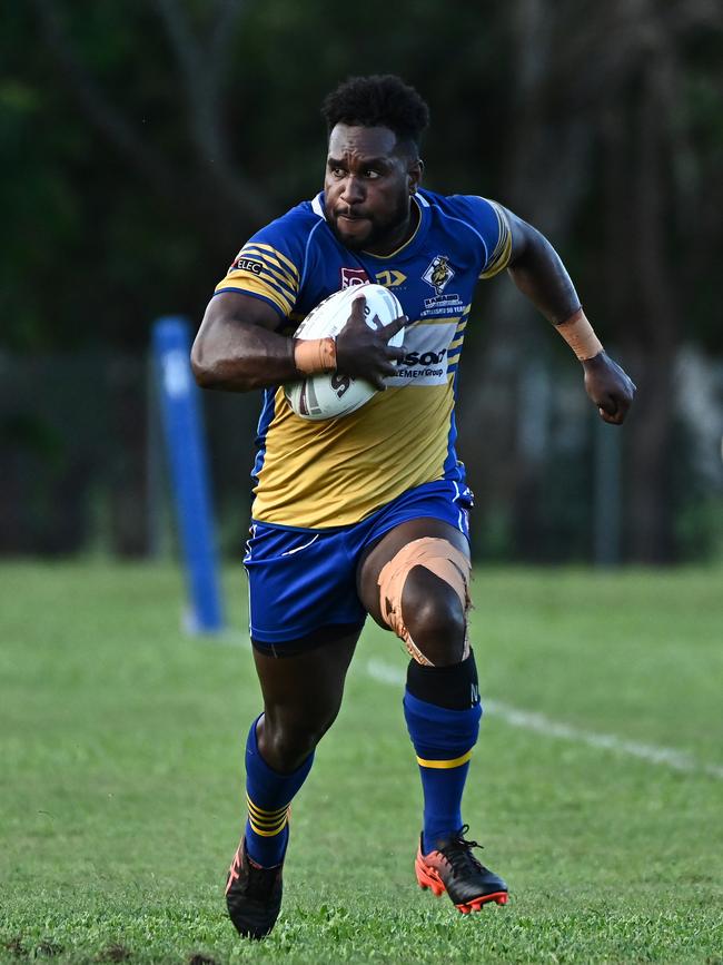 Nathaniel Tamwoy of the Kangaroos. Picture Emily Barker.