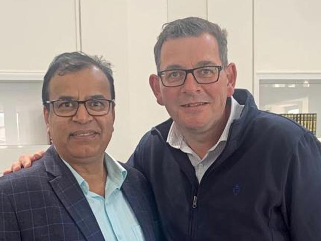 Dumped Labor candidate Nurul Khan with Victorian Labor Premier Daniel Andrews