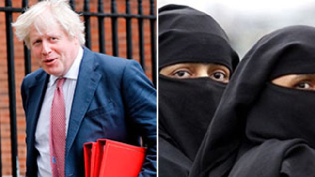 boris johnson and women in burqas