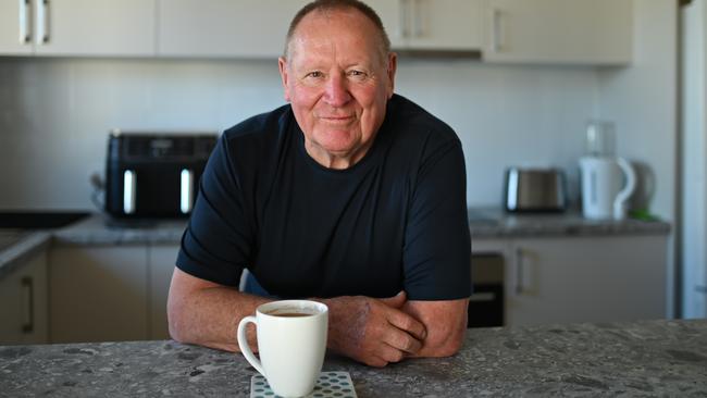 Phillip Nancarrow at his new home in Northfield. Picture: Naomi Jellicoe