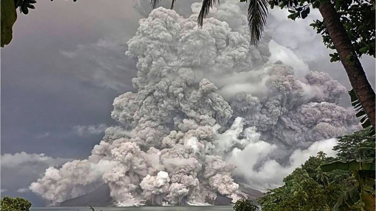 Crazy scenes in Indonesia as the Mount Ruang volcano erupts again | Sky ...