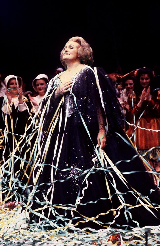 Opera singer Dame Joan Sutherland at her final concert at the Sydney Opera House. Picture: Supplied