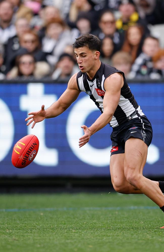 Nick Daicos was unbelievable in the first term against the Tigers. Picture: Dylan Burns/AFL Photos via Getty Images.