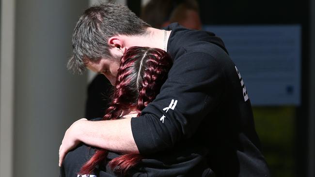 Mourners wore black T-shirts with Zac Jones written on the front. PHOTO: Adam Head