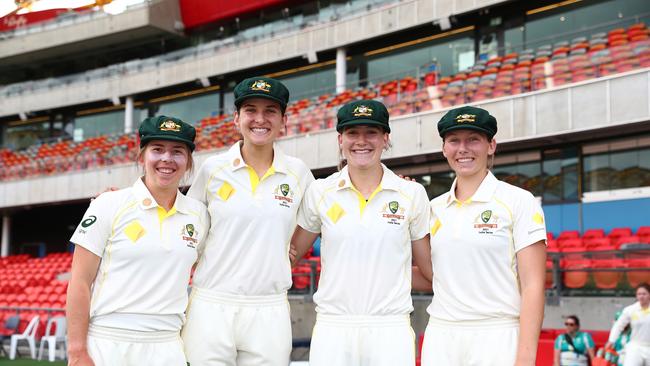 Aussie debutants Georgia Wareham, Stella Campbell, Annabel Sutherland and Darcie Brown Picture: Chris Hyde/Getty Images