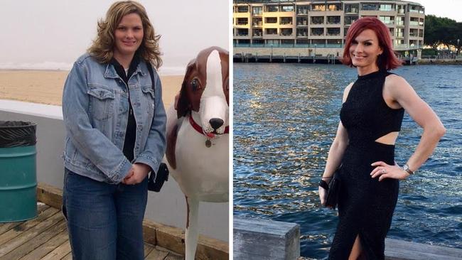 Tiffany Buckins of Gladesville before and after losing 25 kilos.