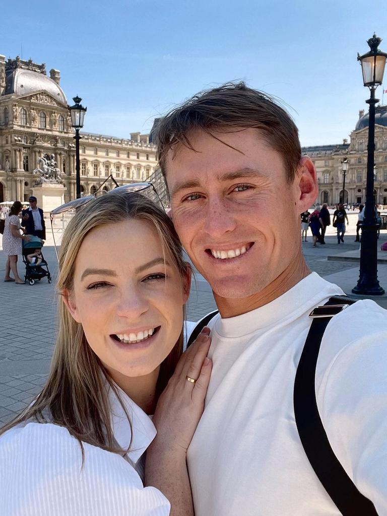 Marnus and Rebekah Labuschagne are expecting their first child. Photo: Instagram