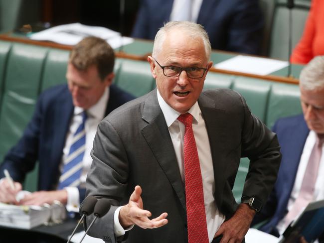 PM Malcolm Turnbull in Question Time in the House of Representatives Chamber, Parliament House in Canberra.