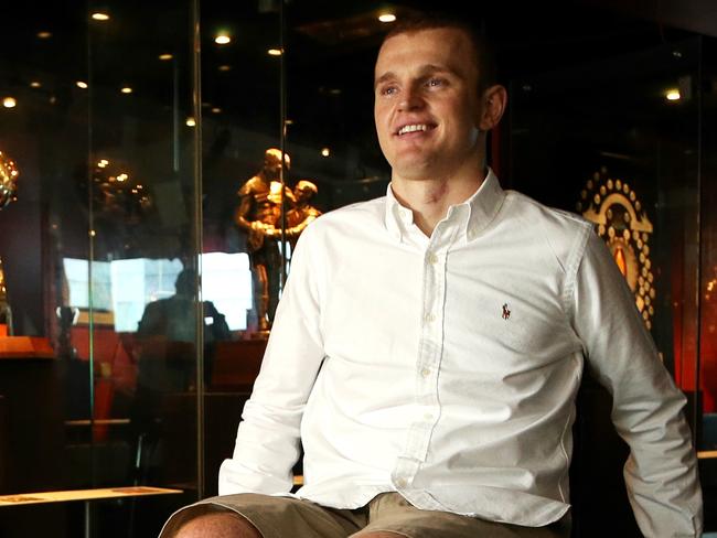 Former rugby league player Alex McKinnon at the launch of The Big Day Off at NRL headquarters which is an initiative to raise funds to support people and fund research to support those affected by spinal cord injury. Picture: Adam Taylor