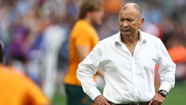 Eddie Jones looks on during the Wallabies World Cup loss to Fiji Picture: Getty Images