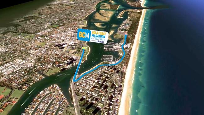 Map of the changes to the Gold Coast Marathon route. Picture: Supplied