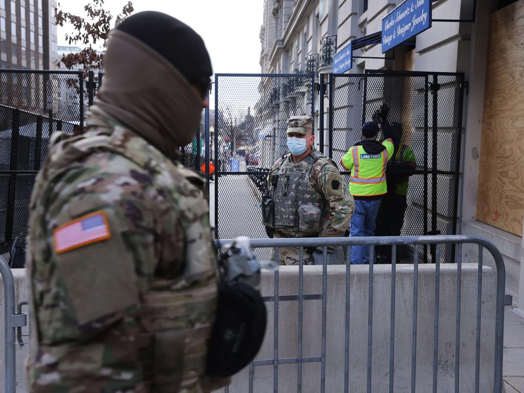 Security across Washington DC was ramped up for the inauguration. Picture: AFP