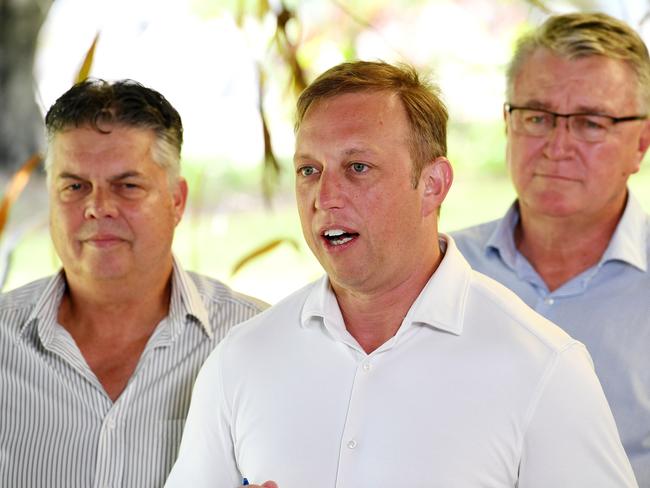 Premier Steven Miles in Townsville to announce a $179 million battery boost. Picture: Shae Beplate.